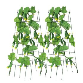VEVOR Cucumber Trellis for Climbing Plants, 39" x 32" Foldable Cucumber Trellis Set with Twist Ties, Metal Garden Trellis for Raised Bed