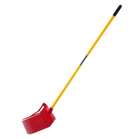 VEVOR Manure Fork, 18 Angled Tines, Horse Manure Rake with Long Fiberglass Handle