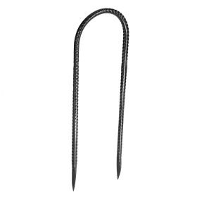 VEVOR Rebar Stakes, 12-Inch, Heavy-Duty 0.32 in Diameter U Shape, Galvanized Steel Ground Anchors with Chisel Point End & Rust-Resistant Coating