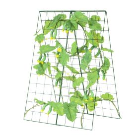 VEVOR Cucumber Trellis for Climbing Plants, 46" x 32" Foldable Cucumber Trellis Set with Plant Clips, Metal Garden Trellis for Raised Bed