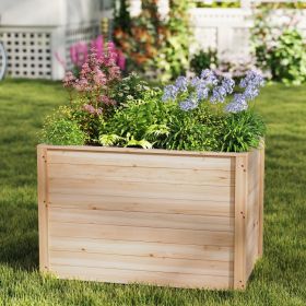 1PC Wooden Raised Garden Bed Elevated Planter Box with Open-Ended Base