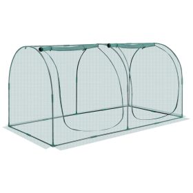 VEVOR Crop Cage, 8.1 x 3.9 x 3.9 ft Plant Protection Tent with Zippered Door, Wind-Resistant Tall Crop Cage, Easy to Install