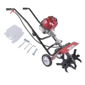 31CC 4-Stroke Gas Powered Tiller Cultivator, Handheld Rototiller for Lawn, Garden and Soil Cultivation