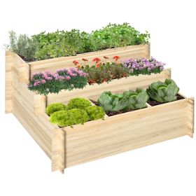 3 Tier Raised Garden Bed with 9 Grow Grids and Non-woven Fabric for Vegetables, Flower, Herb Outdoor Indoor Use