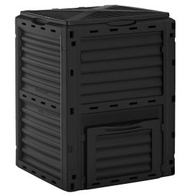 Garden Compost Bin 80 Gallon Outdoor Large Capacity Composter Fast Create Fertile Soil Aerating Box, Easy Assembly, Black