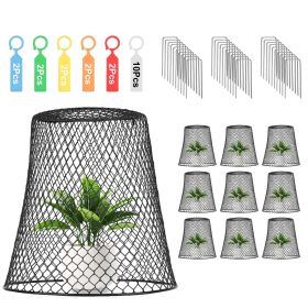 10Pack 9.25x9.25in Chicken Wire Cloches Plant Covers Metal Garden Cages Heavy Duty Plant Protectors with 30 Stakes 20 Labels Keep Bunnies Chicken