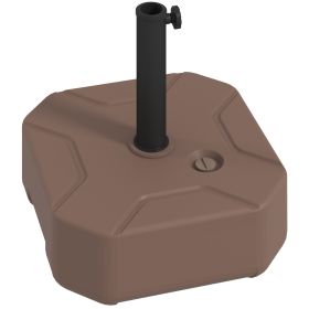 Square Patio Umbrella Base Holder, Heavy Duty Outdoor Umbrella Stand Base, Filled Up To 55lbs With Stand Or 44lbs With Water For Garden, Poolside (Option: Brown)