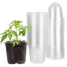 30Pcs Plant Nursery Pots PET Flower Seed Starting Pots Container With Dome With Drainage Holes (Option: White)