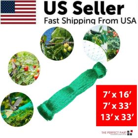 33FT Anti Bird Netting Pond Net Protection Tree Crops Plants Fruits Garden Mesh (Length: 13FT x 33FT, Net Color: Green)
