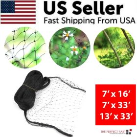 33FT Anti Bird Netting Pond Net Protection Tree Crops Plants Fruits Garden Mesh (Length: 13FT x 33FT, Net Color: Black)