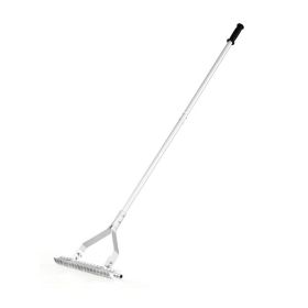 Garden Tools Outdoor Lawn Rake for Garden/Lawn/Farm (Color: Silver, Type: Hand Tools)