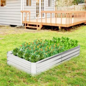Metal Galvanized Raised Garden Bed with Open-Ended Base (size: 6 x 3 ft)